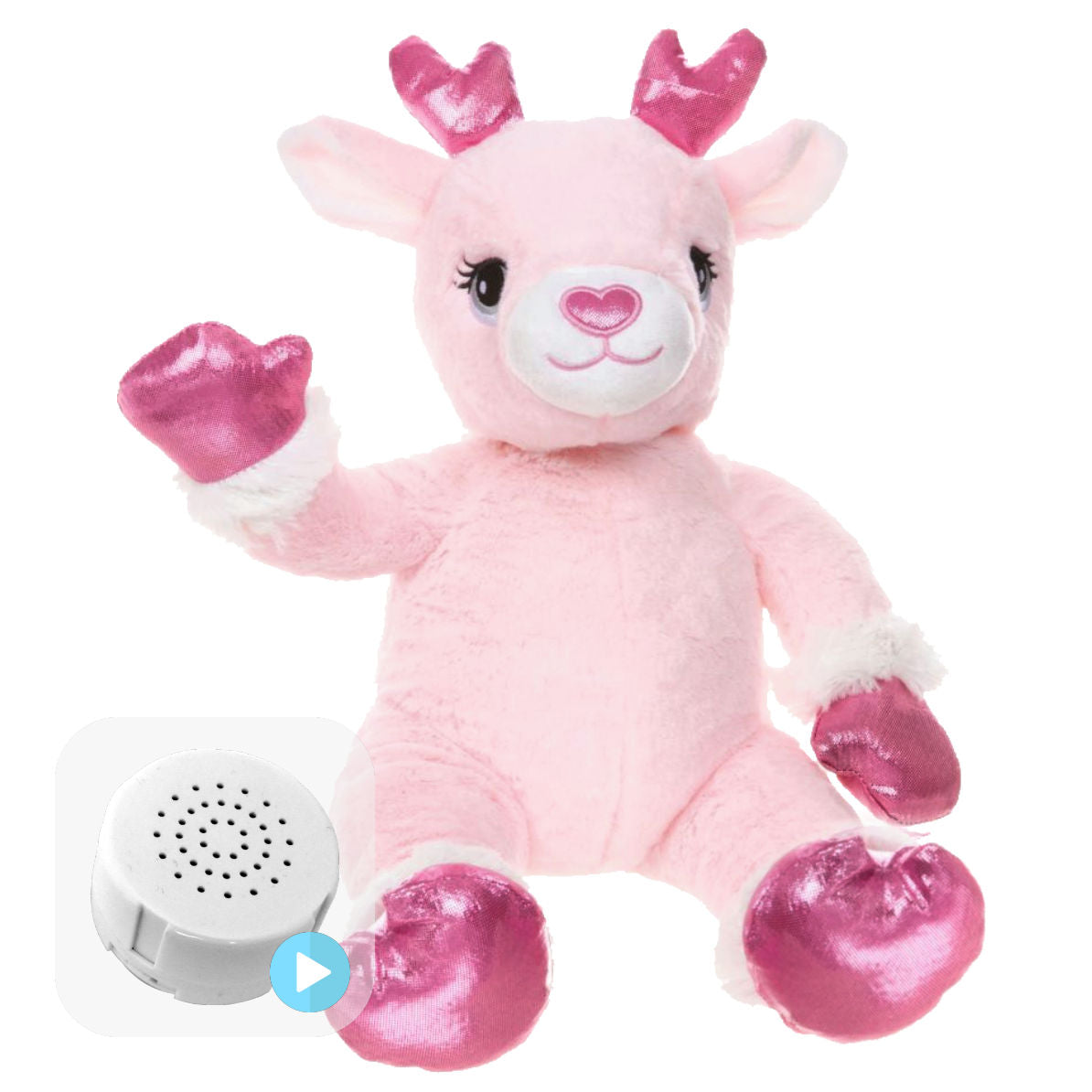 Cupid the Pink Reindeer 16" Baby Heartbeat Bear