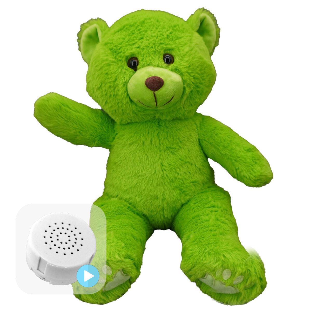 Grizzly the Grouchy Green Bear 16" Baby Heartbeat Bear