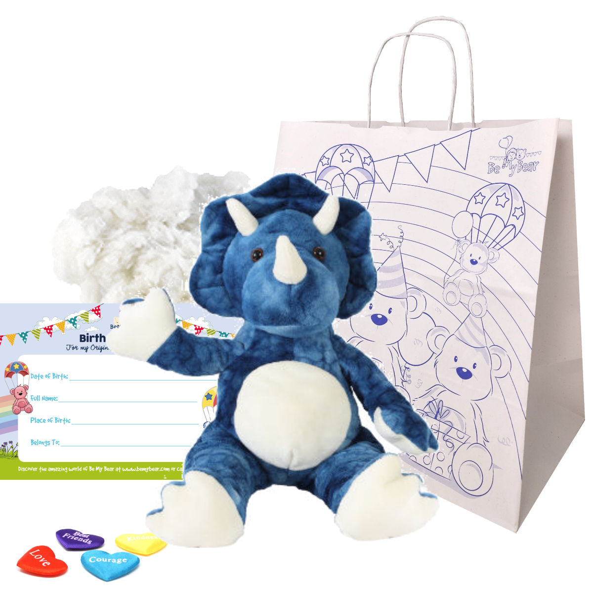 Tyson the Blue Triceratops 16" Animal Kit