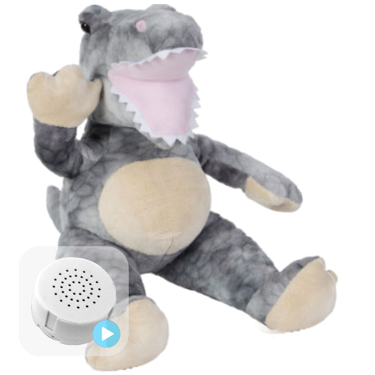 Grayson the Grey T-Rex 16" Baby Heartbeat Bear