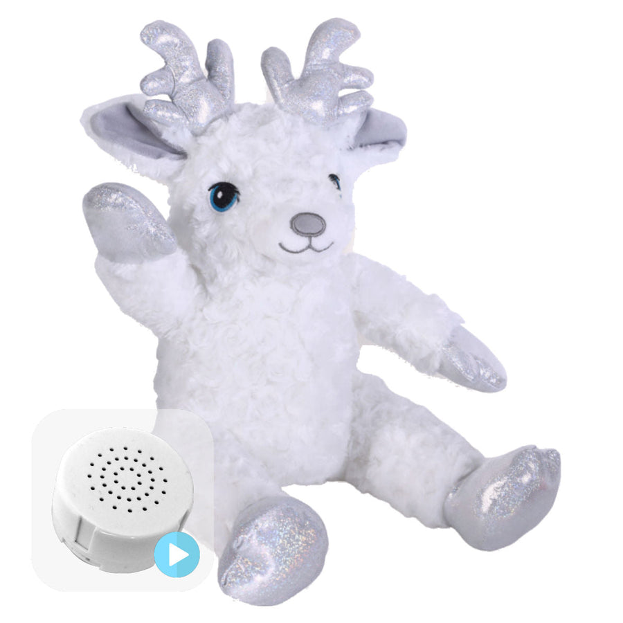 Shimmer the White Reindeer 16" Baby Heartbeat Bear