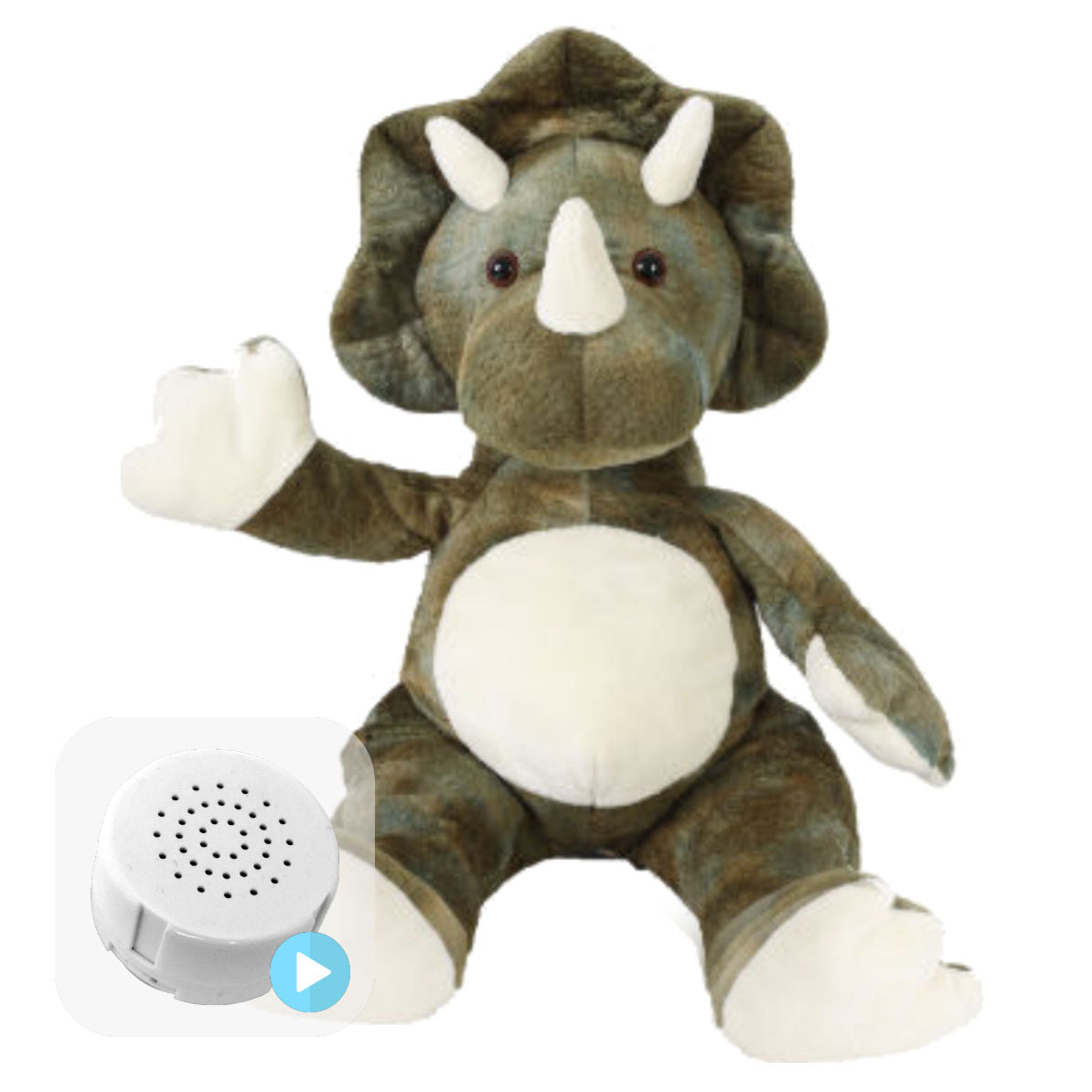 Tommy the Green Triceratops 16" Baby Heartbeat Bear