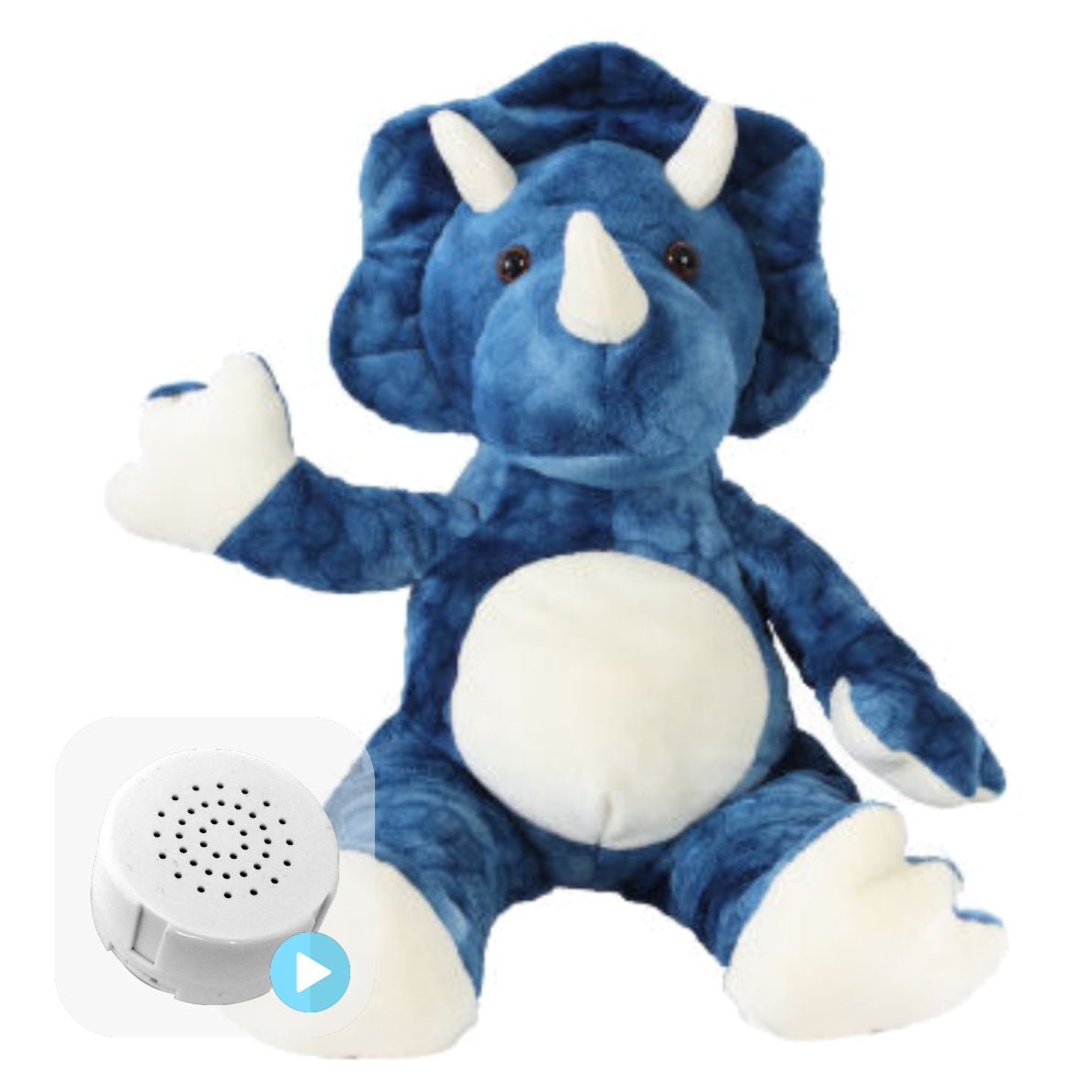 Tyson the Blue Triceratops 16" Baby Heartbeat Bear
